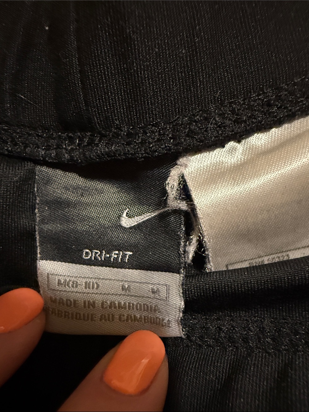 Nike Black Capris with White Swoosh - Picture 2 of 9